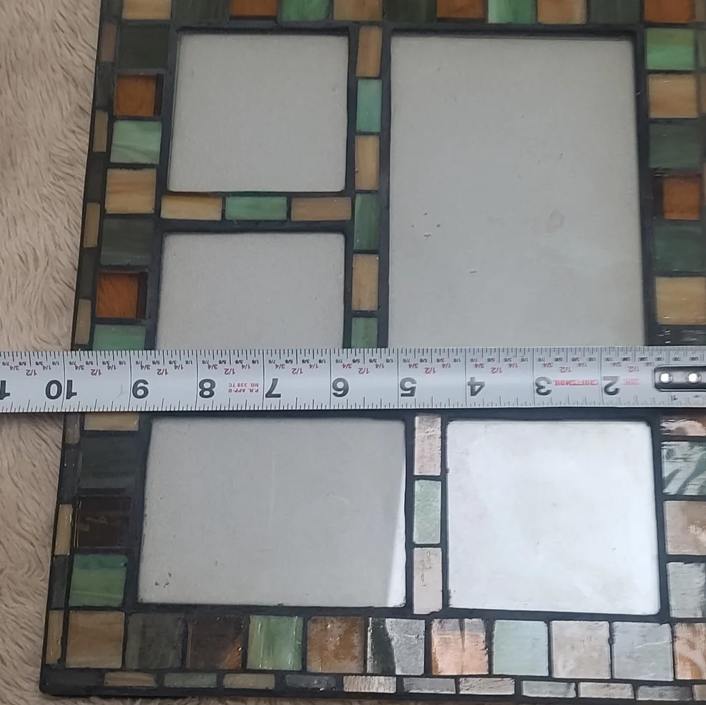 Glass Stained Mosaic Multi-Color Photo Frame, Collage